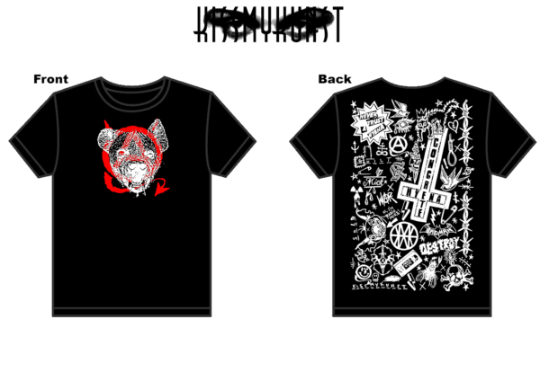 Concrete Hyena Devil T shirt front and back