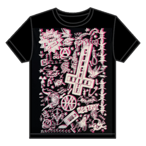 Concrete Hyena Pink Neon black T shirt